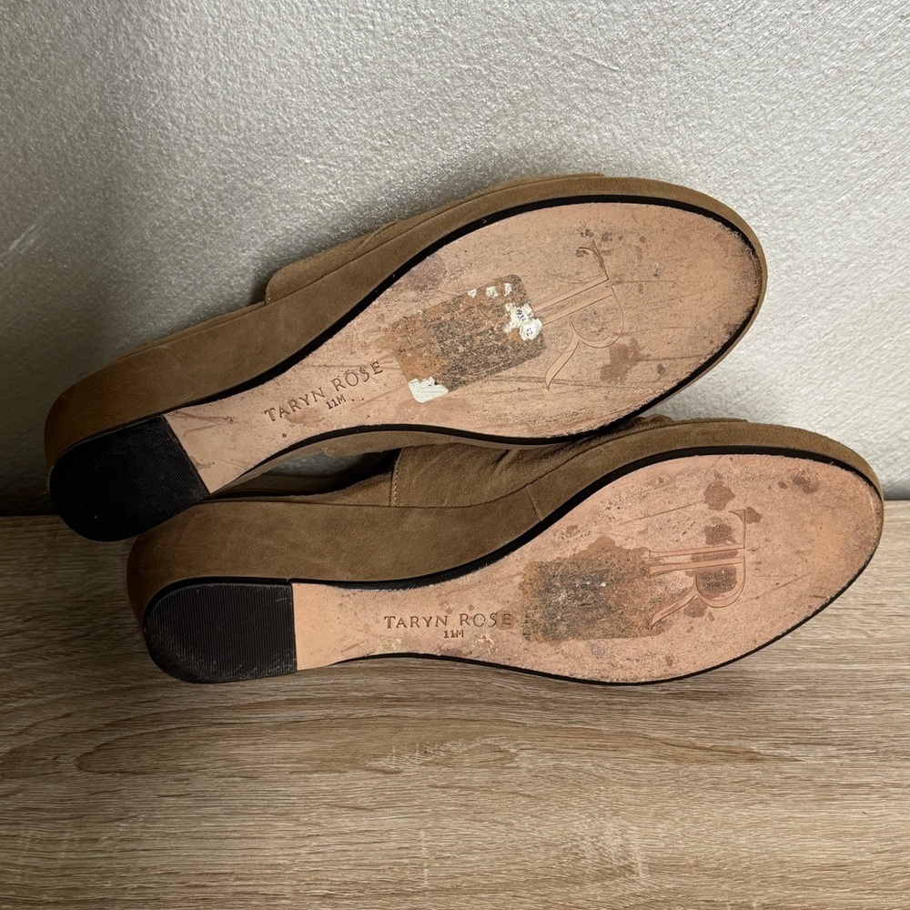 Taryn Rose Tiva Women 11M Brown Suede Elastic Slingback Wedge Sandals - Picture 6 of 11